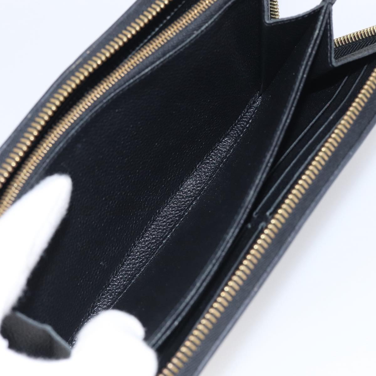 LOUIS VUITTON Monogram Empreinte Zippy Long Wallet Black M61864 LV Auth SK326