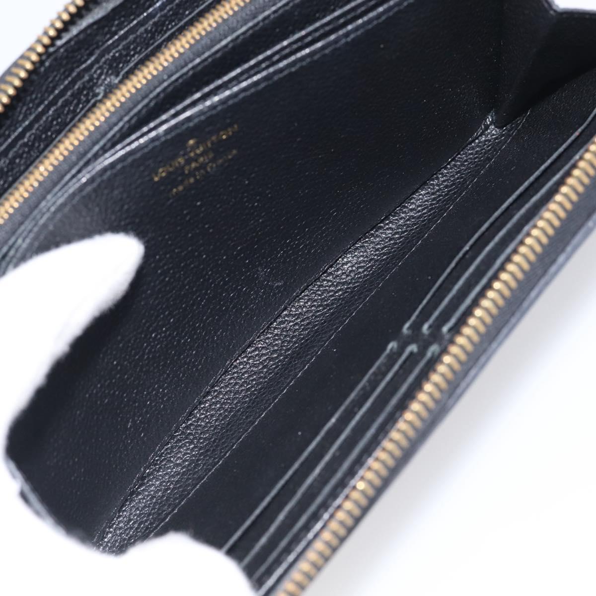 LOUIS VUITTON Monogram Empreinte Zippy Long Wallet Black M61864 LV Auth SK326