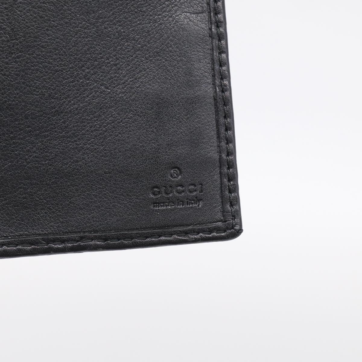 GUCCI GG Canvas Guccissima Long Wallet Leather Black Gold 204836 Auth SK327