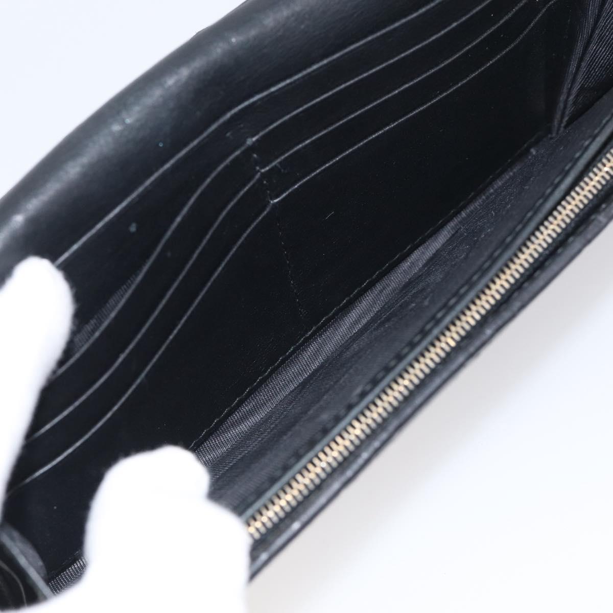 GUCCI GG Canvas Guccissima Long Wallet Leather Black Gold 204836 Auth SK327