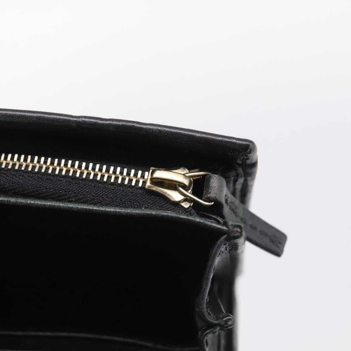 GUCCI GG Canvas Guccissima Long Wallet Leather Black Gold 204836 Auth SK327