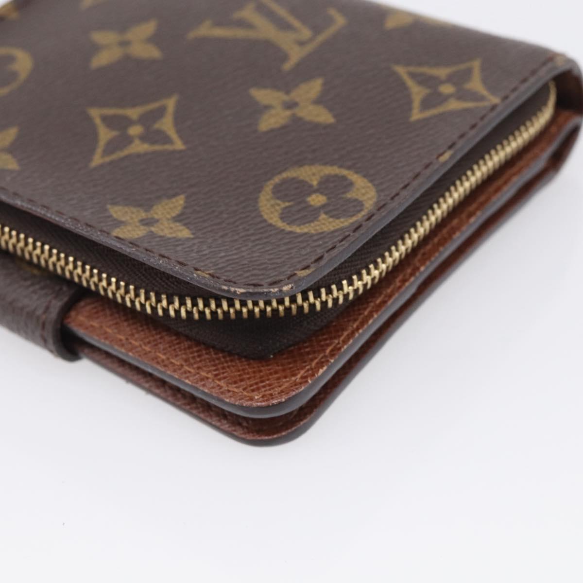 LOUIS VUITTON Monogram Compact Zip Wallet M61667 LV Auth SK329
