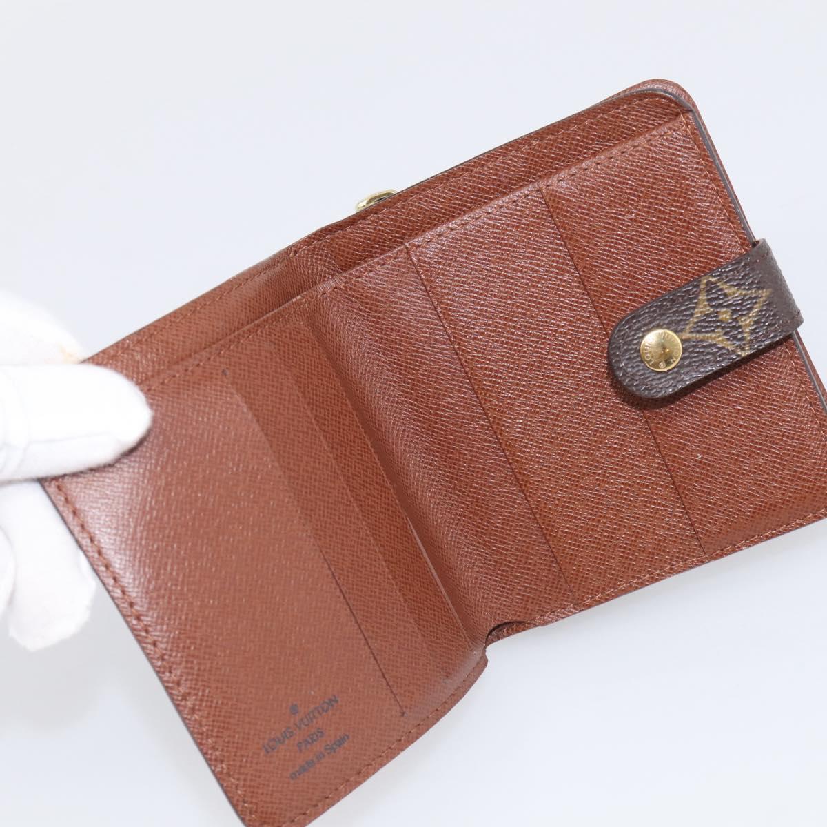 LOUIS VUITTON Monogram Compact Zip Wallet M61667 LV Auth SK329