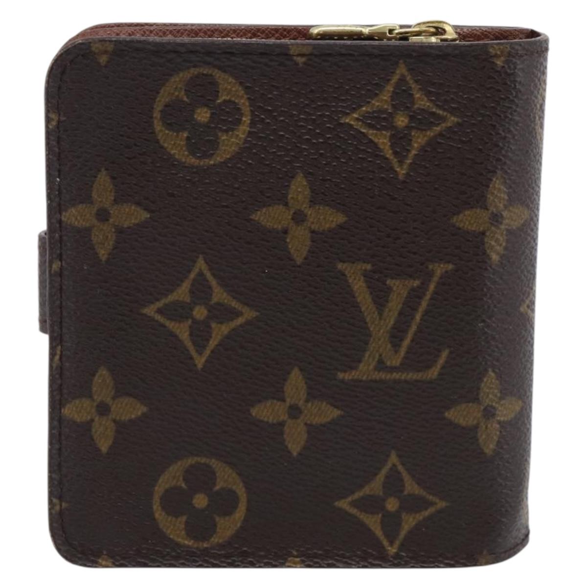 LOUIS VUITTON Monogram Compact Zip Wallet M61667 LV Auth SK329