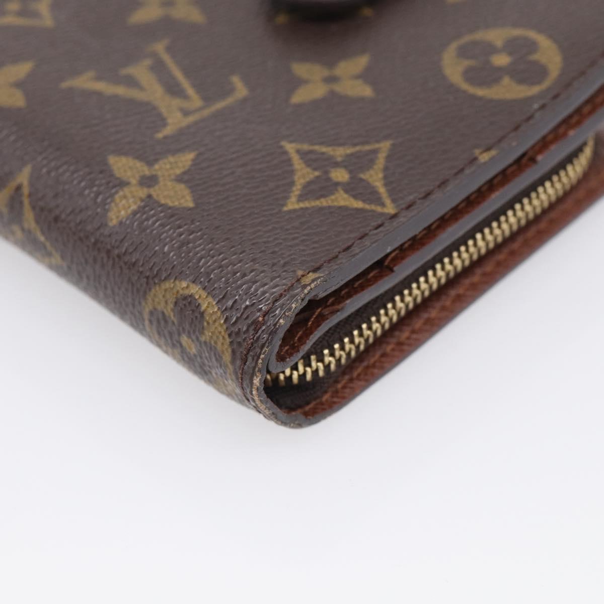 LOUIS VUITTON Monogram Compact Zip Wallet M61667 LV Auth SK329