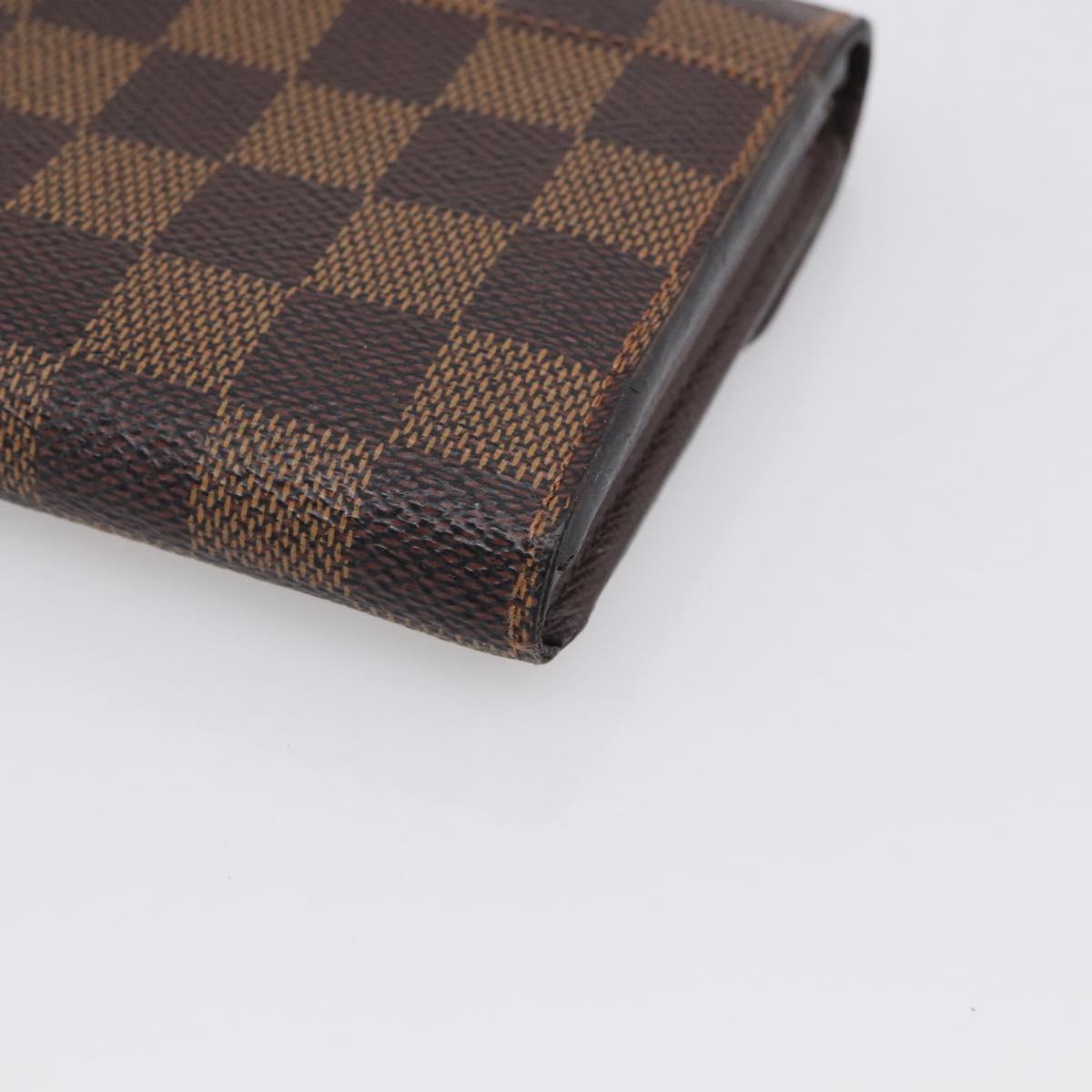 LOUIS VUITTON Damier Ebene Portefeuille Sarah Long Wallet N60114 LV Auth SK332A