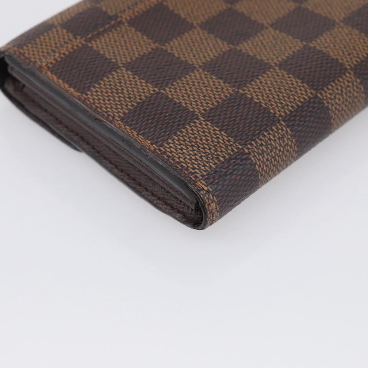 LOUIS VUITTON Damier Ebene Portefeuille Sarah Long Wallet N60114 LV Auth SK332A