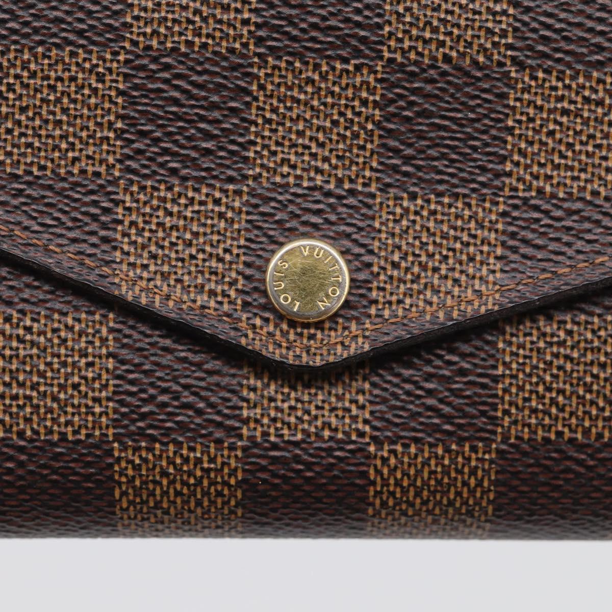 LOUIS VUITTON Damier Ebene Portefeuille Sarah Long Wallet N60114 LV Auth SK332A