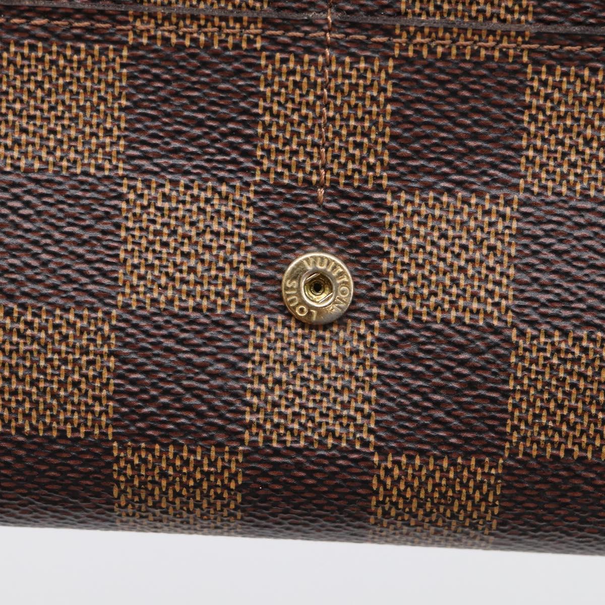 LOUIS VUITTON Damier Ebene Portefeuille Sarah Long Wallet N60114 LV Auth SK332A