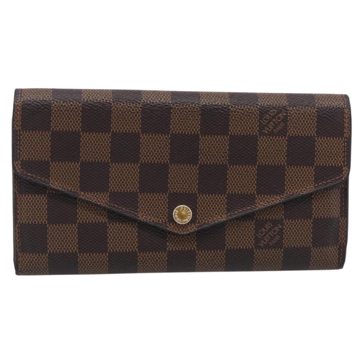LOUIS VUITTON Damier Ebene Portefeuille Sarah Long Wallet N60114 LV Auth SK332A