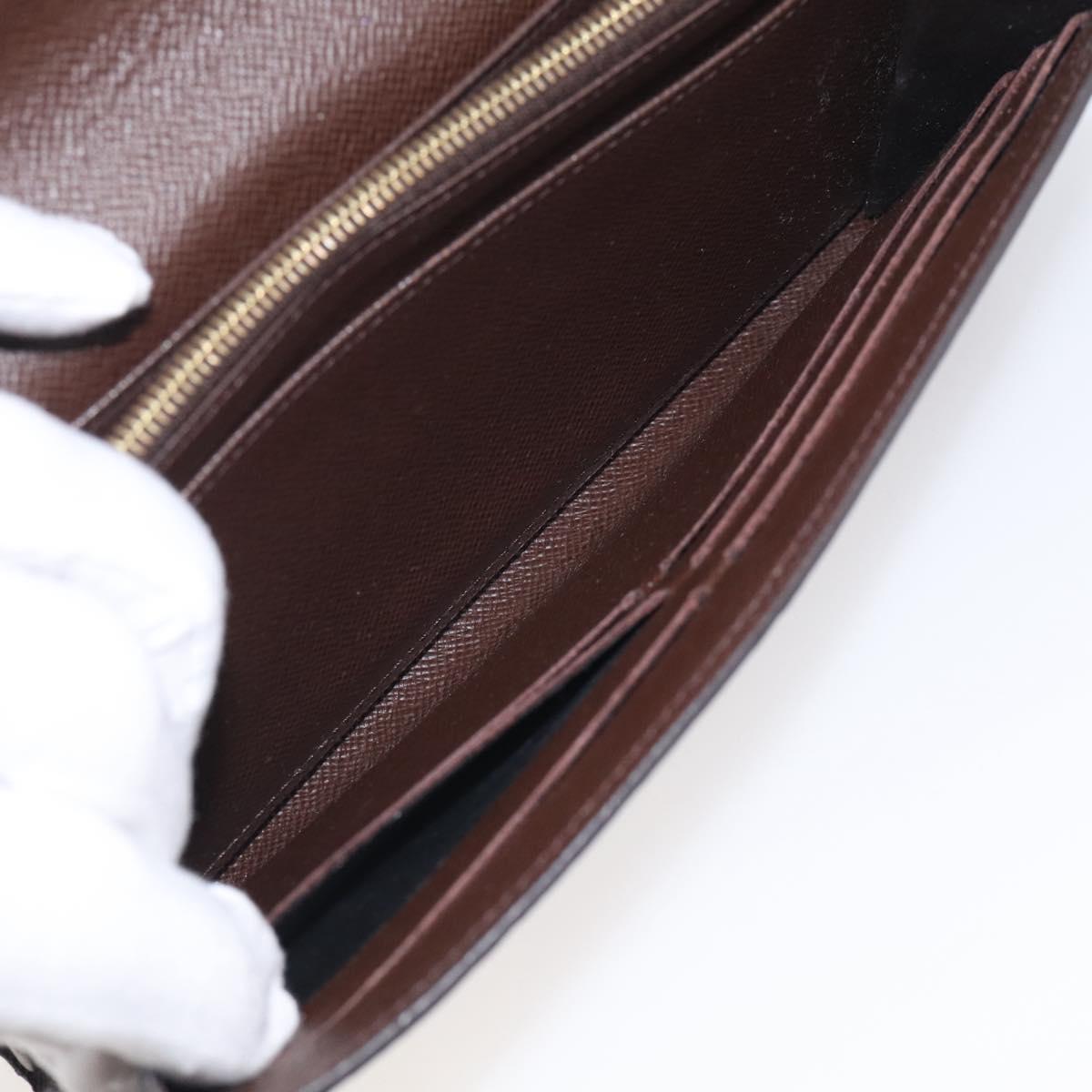 LOUIS VUITTON Damier Ebene Portefeuille Sarah Long Wallet N60114 LV Auth SK332A
