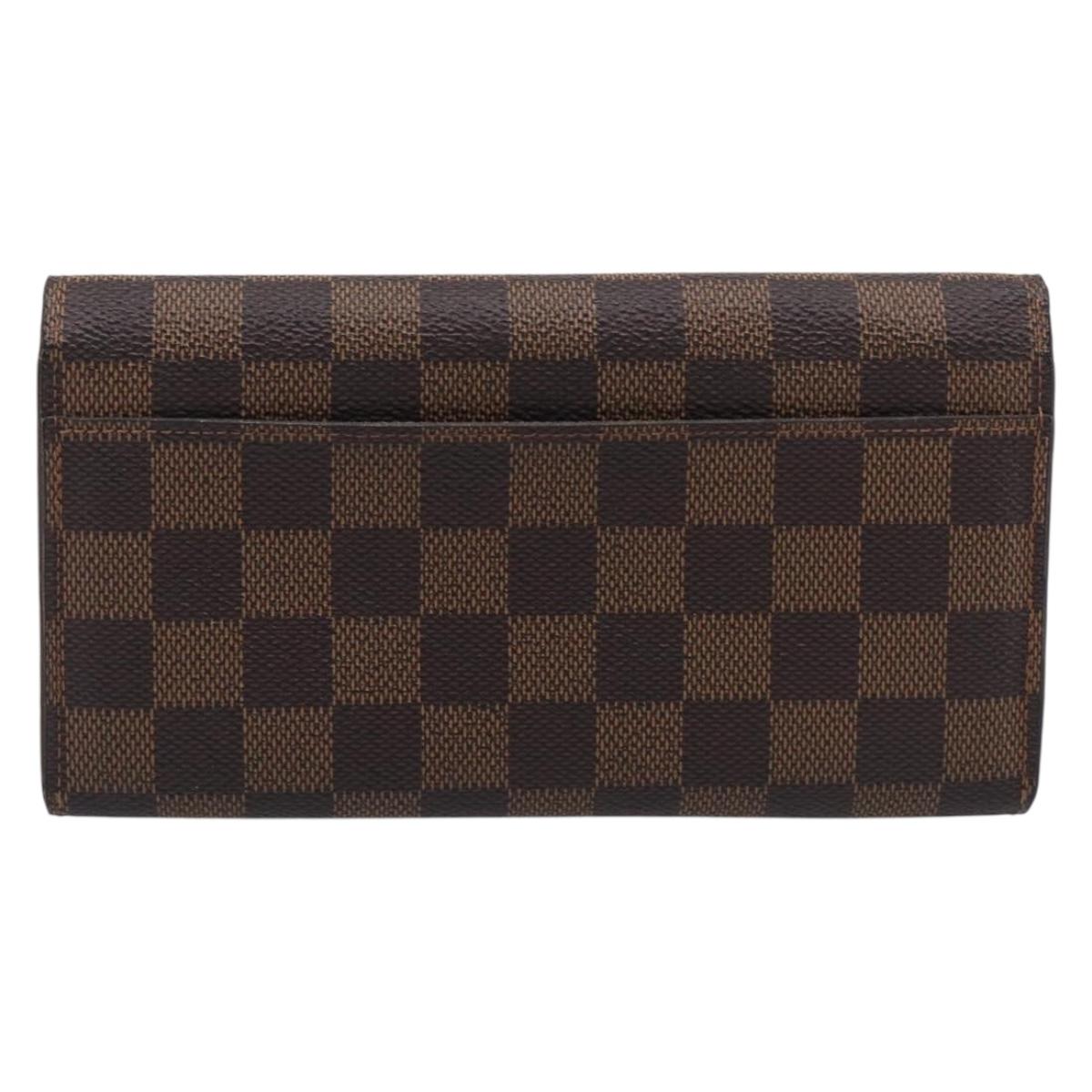 LOUIS VUITTON Damier Ebene Portefeuille Sarah Long Wallet N60114 LV Auth SK332A