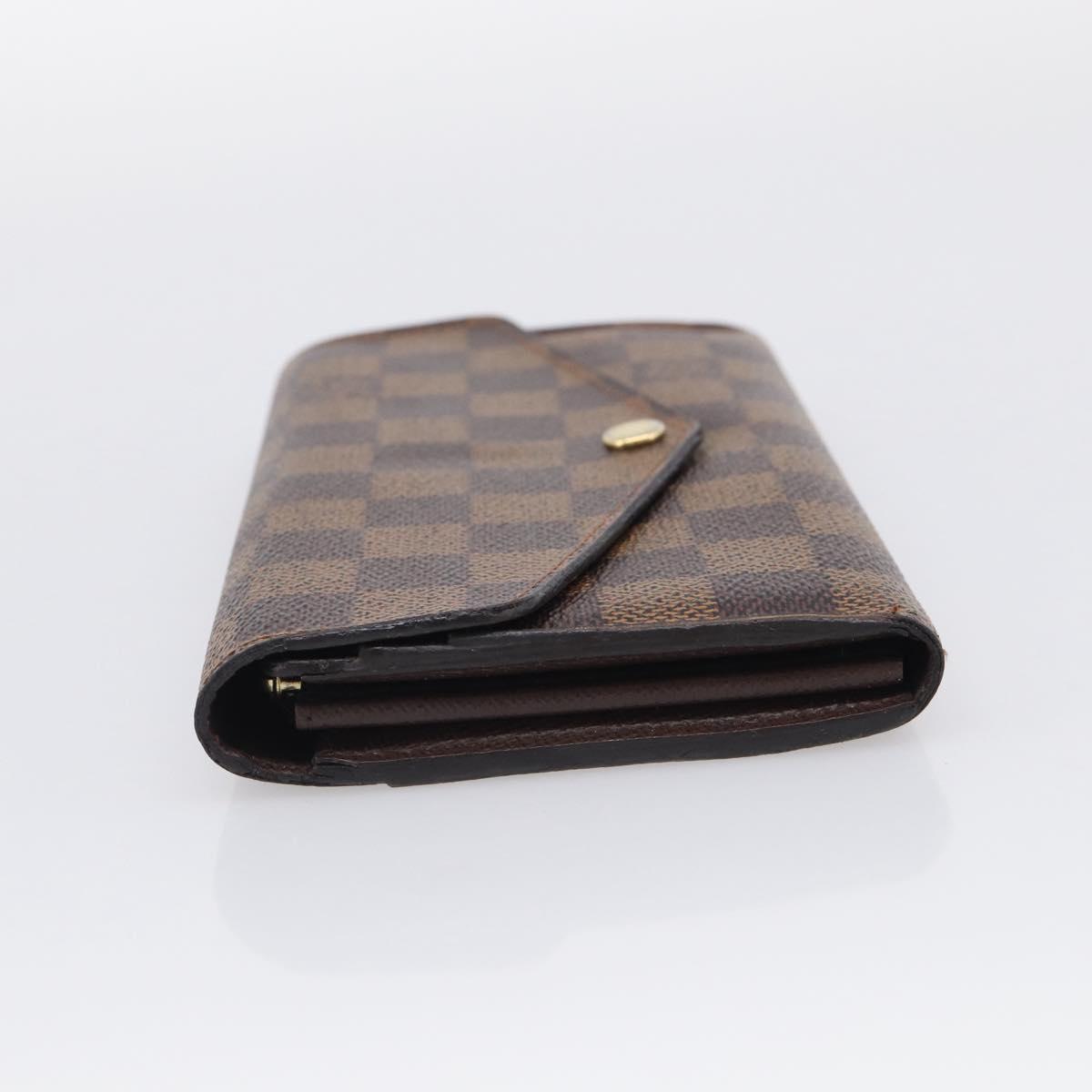 LOUIS VUITTON Damier Ebene Portefeuille Sarah Long Wallet N60114 LV Auth SK332A