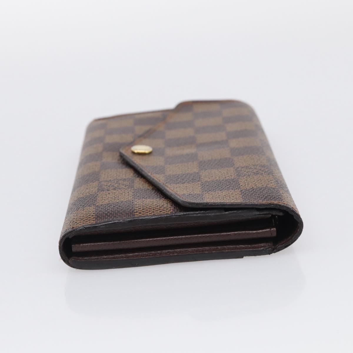 LOUIS VUITTON Damier Ebene Portefeuille Sarah Long Wallet N60114 LV Auth SK332A