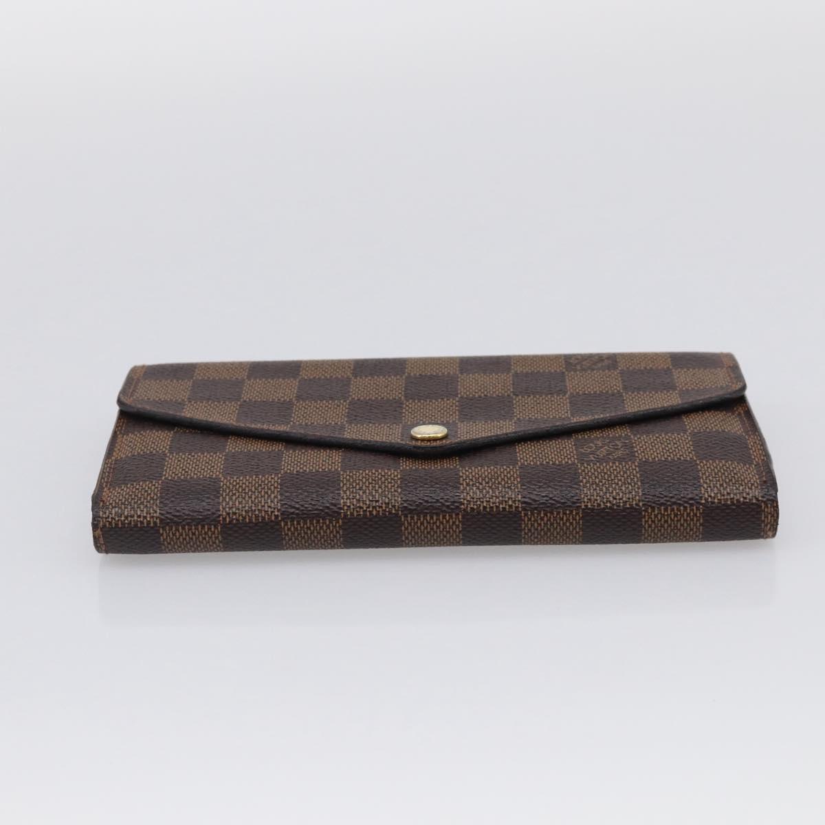 LOUIS VUITTON Damier Ebene Portefeuille Sarah Long Wallet N60114 LV Auth SK332A