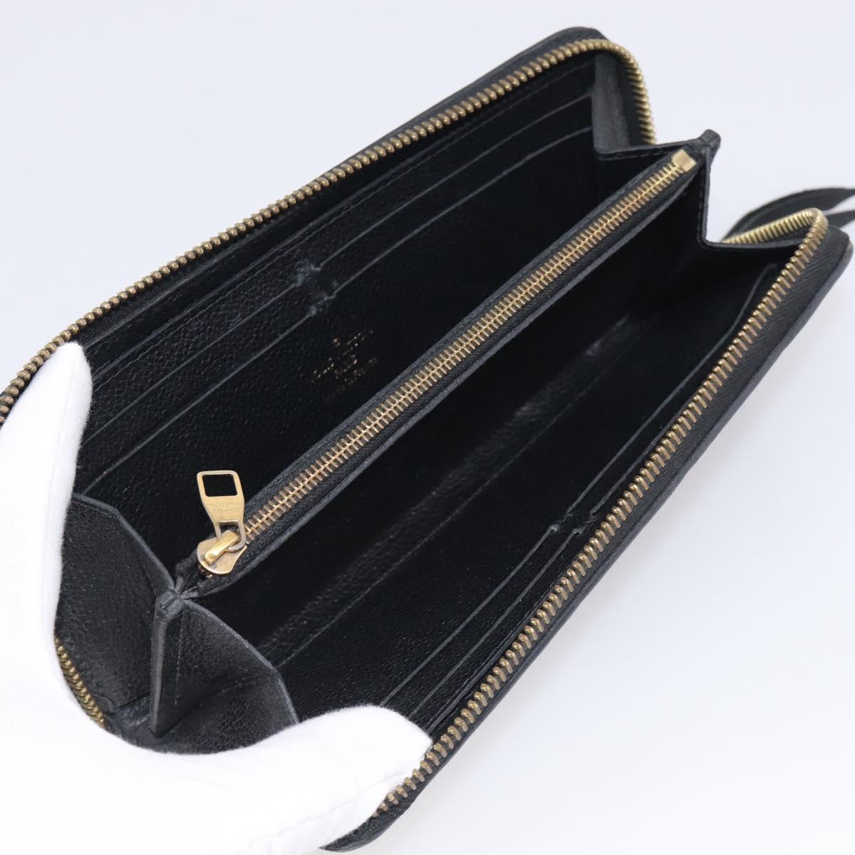 LOUIS VUITTON Empreinte Portefeuille Clemence Wallet Black M60171 LV Auth SK333
