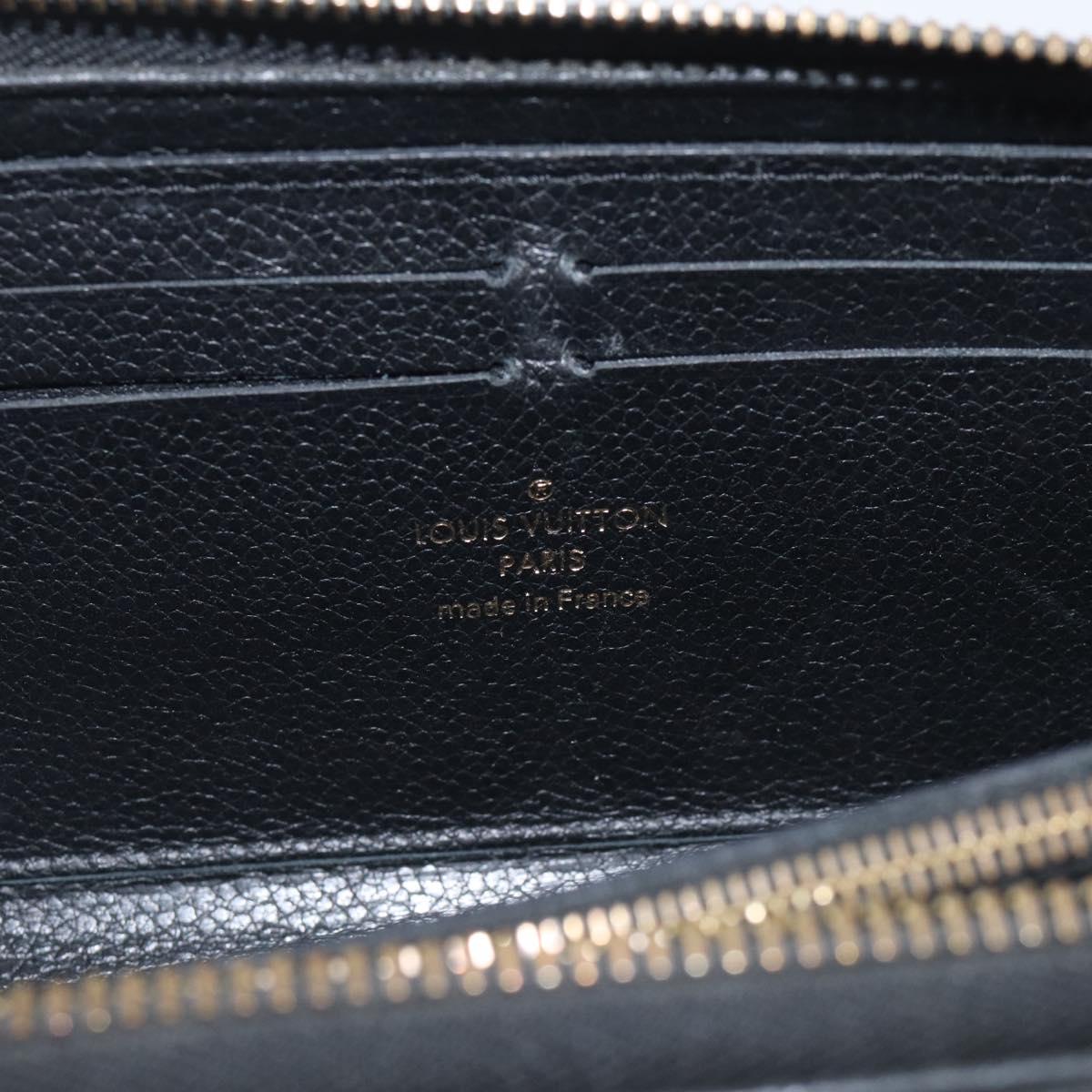 LOUIS VUITTON Empreinte Portefeuille Clemence Wallet Black M60171 LV Auth SK333