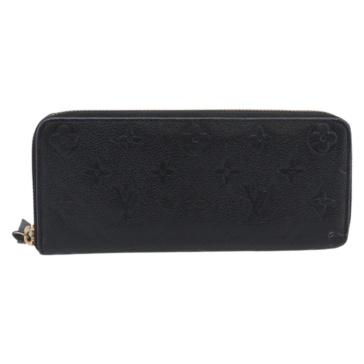 LOUIS VUITTON Empreinte Portefeuille Clemence Wallet Black M60171 LV Auth SK333
