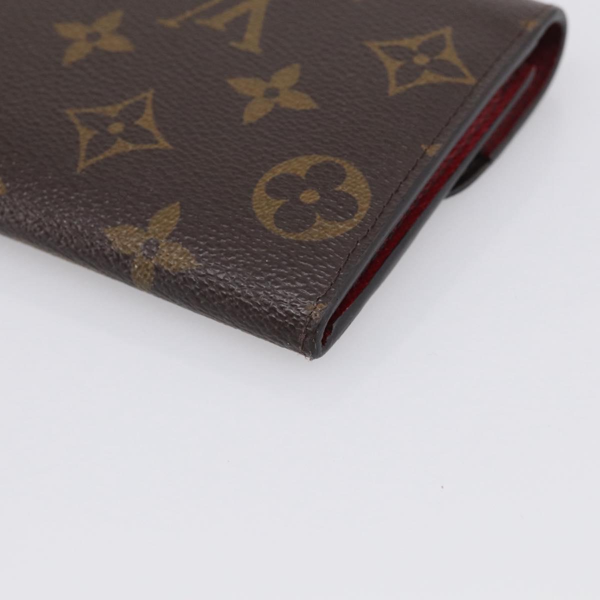LOUIS VUITTON Monogram Portefeuille Emilie Long Wallet Red M60136 LV Auth SK336A