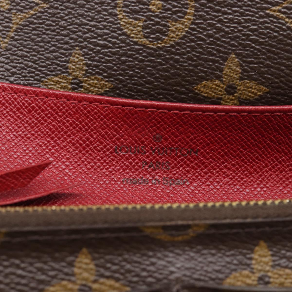 LOUIS VUITTON Monogram Portefeuille Emilie Long Wallet Red M60136 LV Auth SK336A