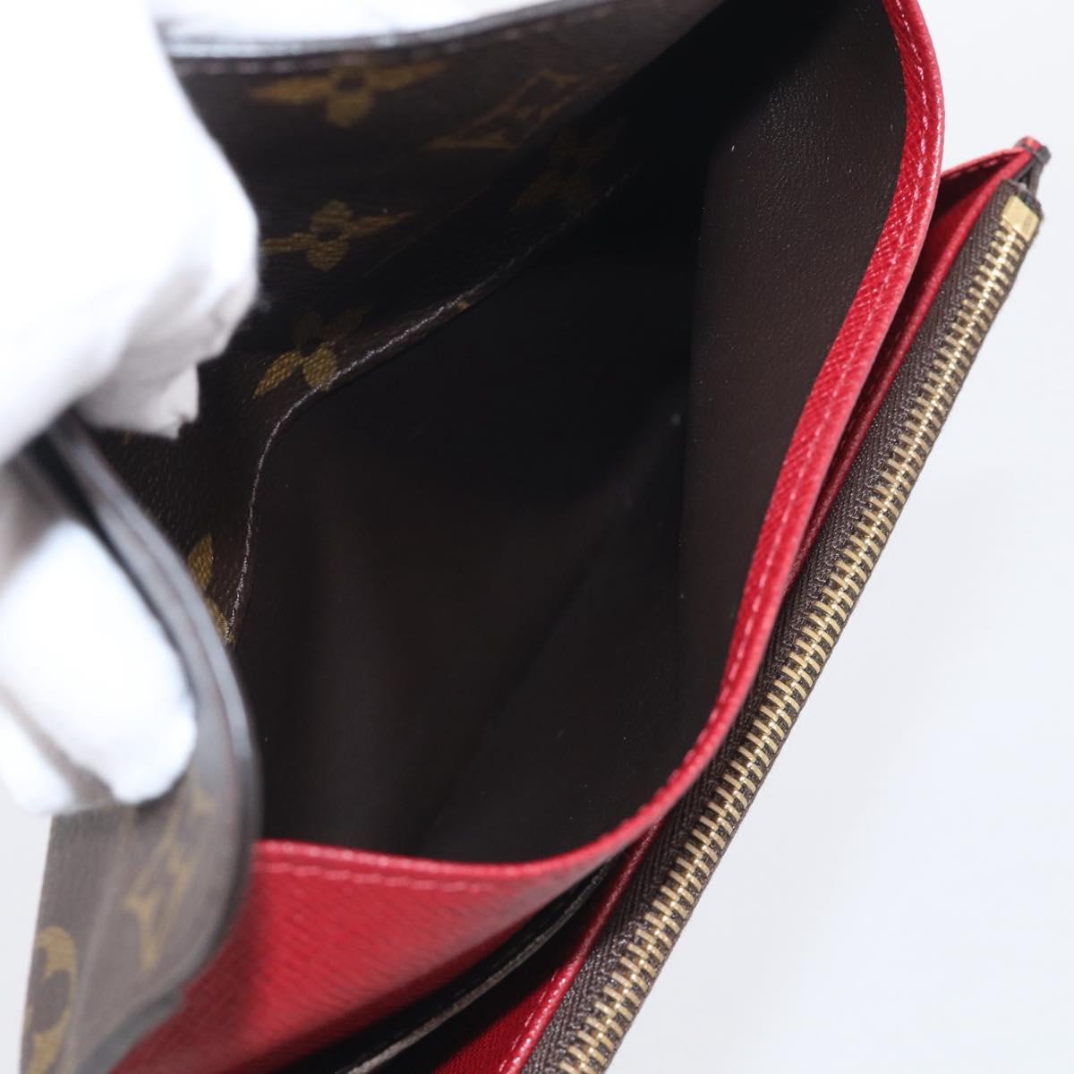 LOUIS VUITTON Monogram Portefeuille Emilie Long Wallet Red M60136 LV Auth SK336A