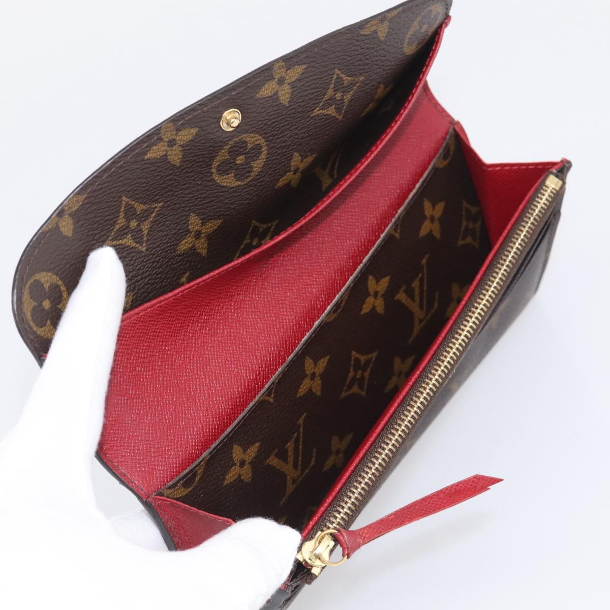 LOUIS VUITTON Monogram Portefeuille Emilie Long Wallet Red M60136 LV Auth SK336A