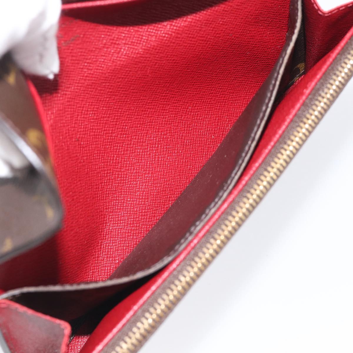 LOUIS VUITTON Monogram Portefeuille Emilie Long Wallet Red M60136 LV Auth SK336A
