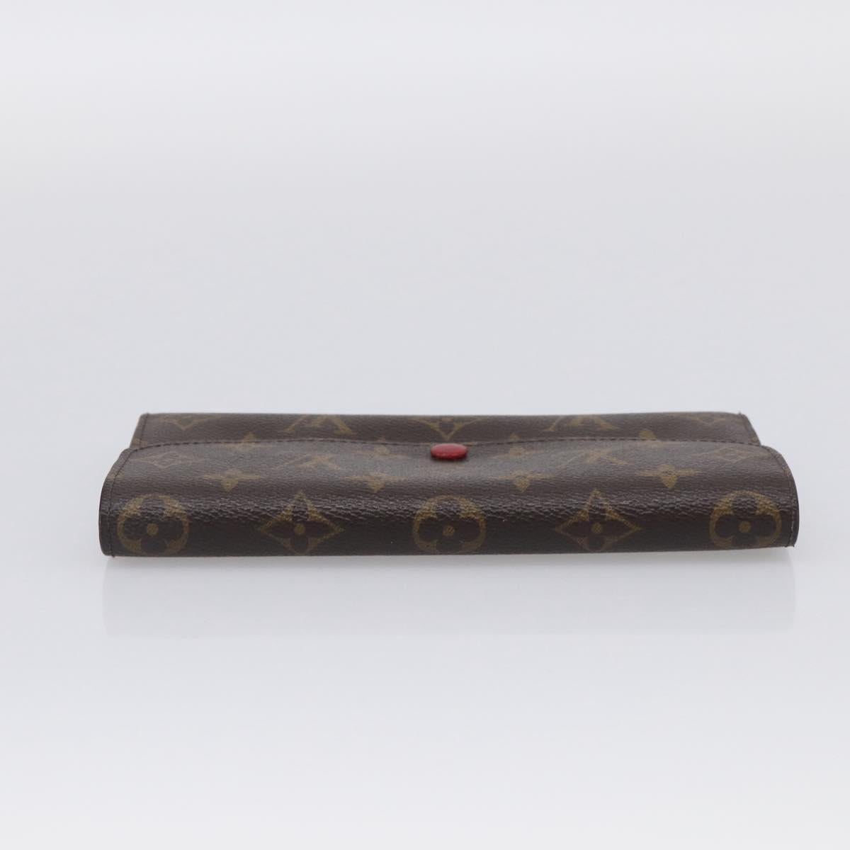 LOUIS VUITTON Monogram Portefeuille Emilie Long Wallet Red M60136 LV Auth SK336A