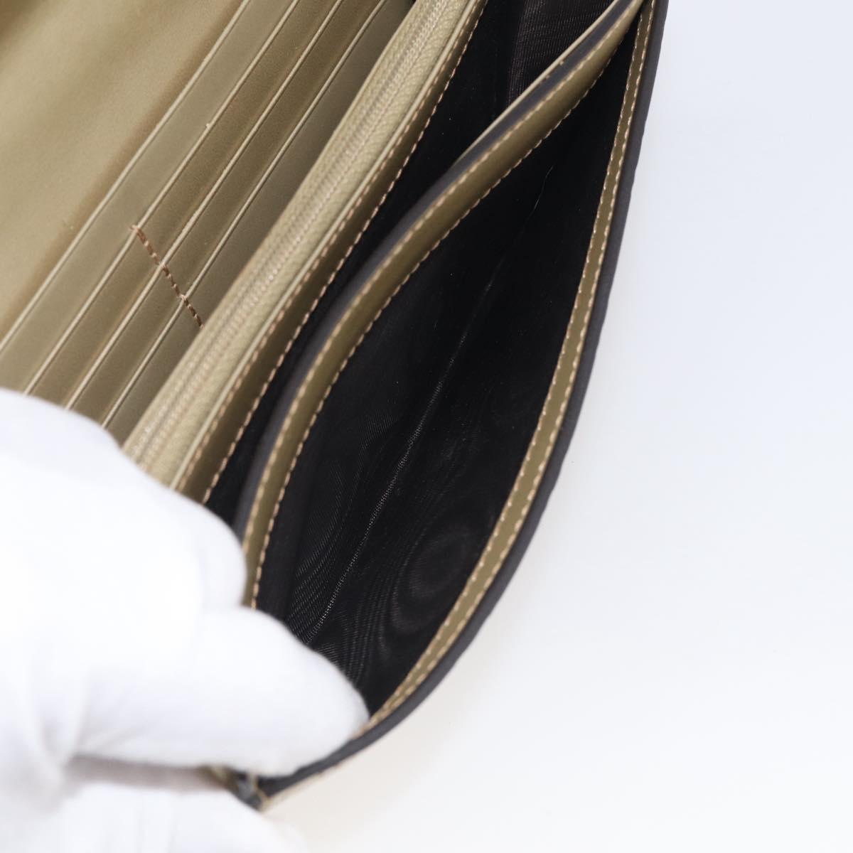 GUCCI GG Canvas Guccissima Long Wallet Leather Champagne Gold 388679 Auth SK339