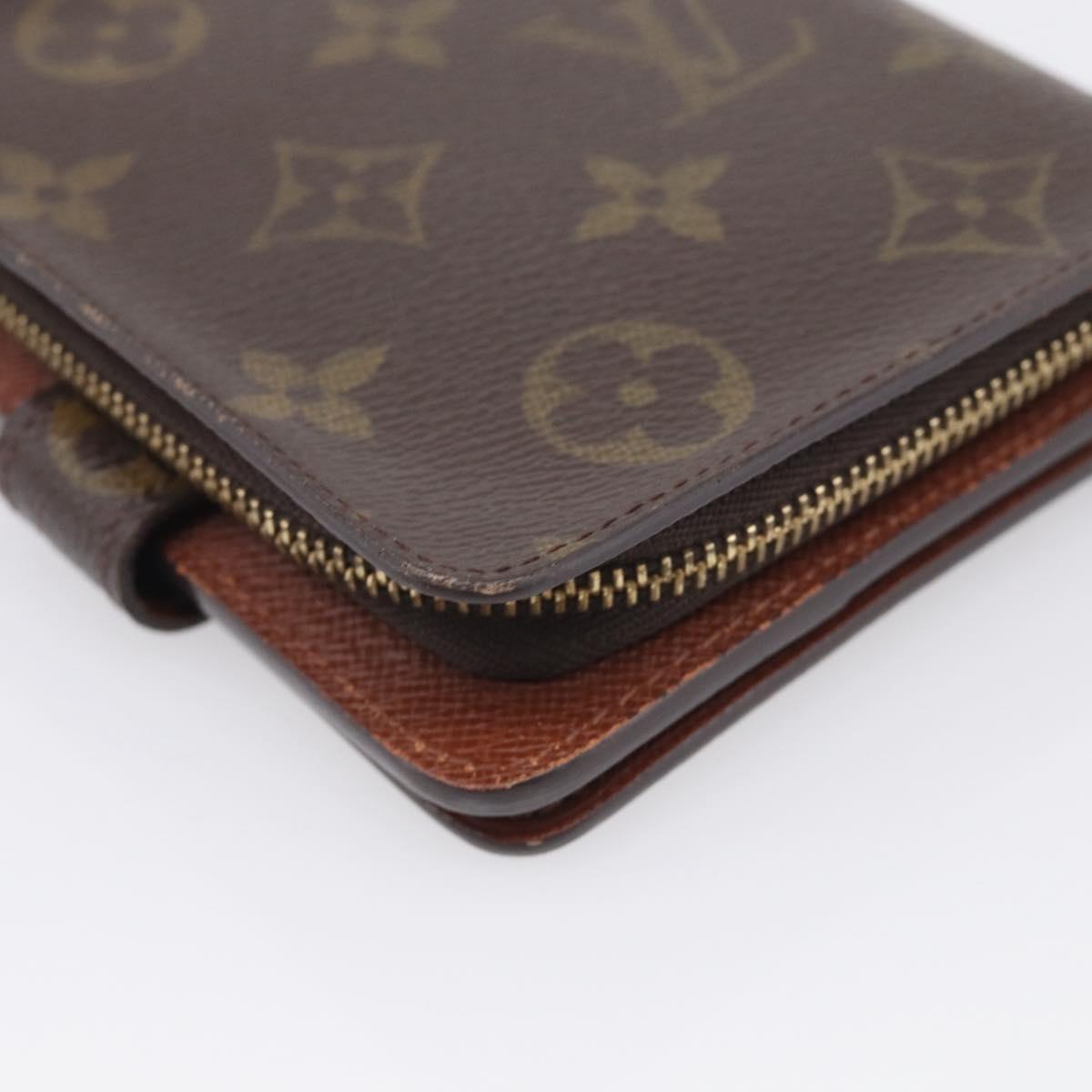 LOUIS VUITTON Monogram Compact Zip Wallet M61667 LV Auth SK342