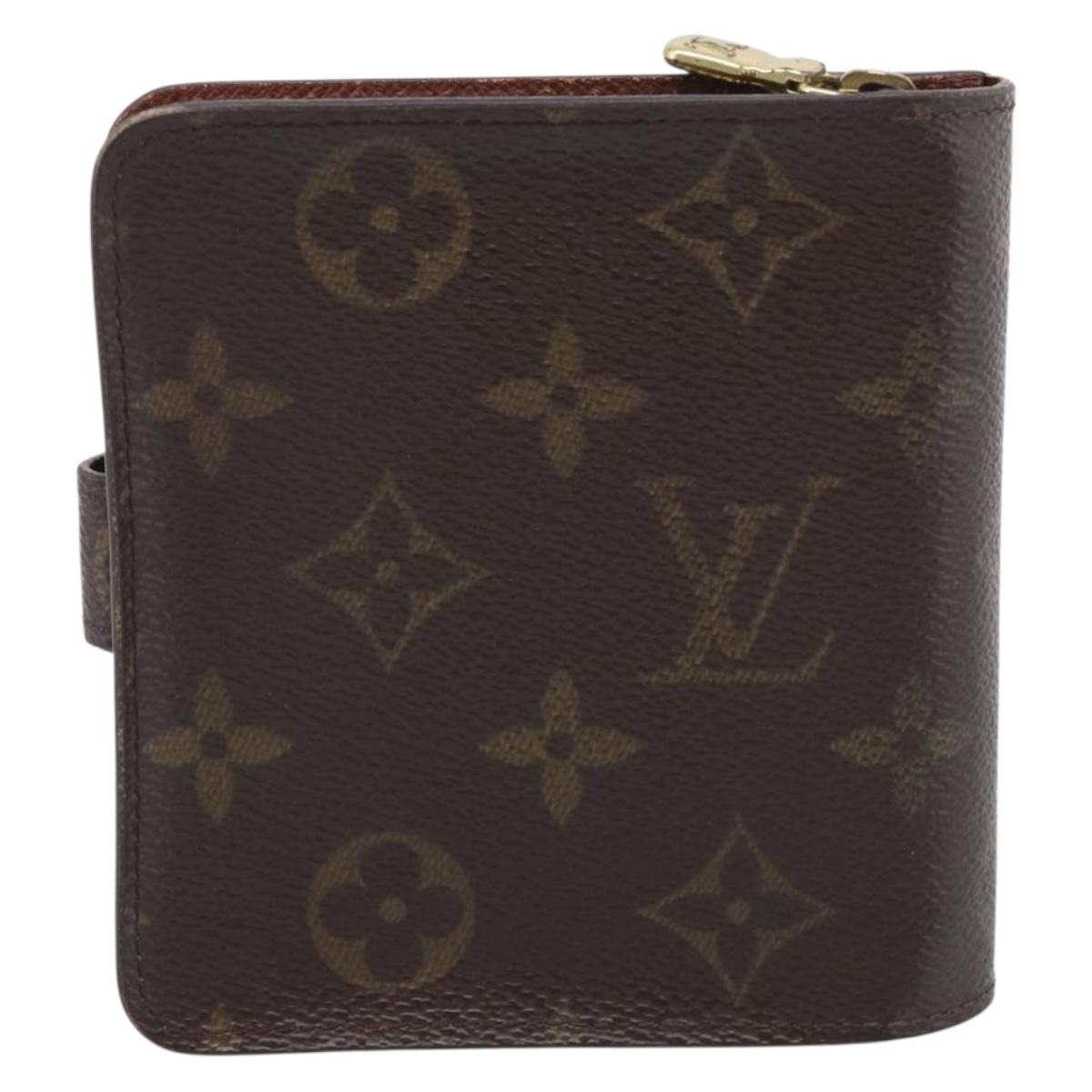LOUIS VUITTON Monogram Compact Zip Wallet M61667 LV Auth SK342