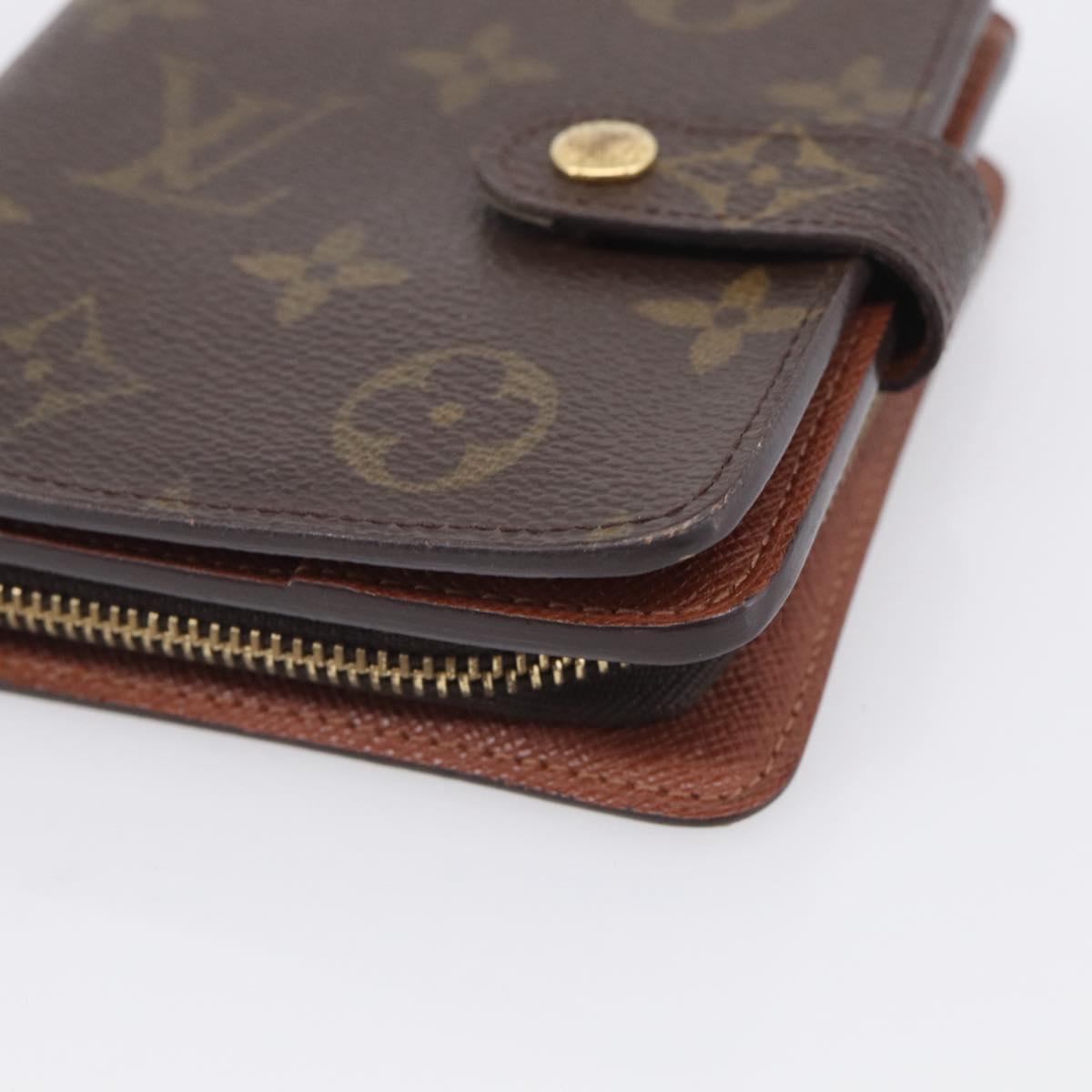 LOUIS VUITTON Monogram Compact Zip Wallet M61667 LV Auth SK342