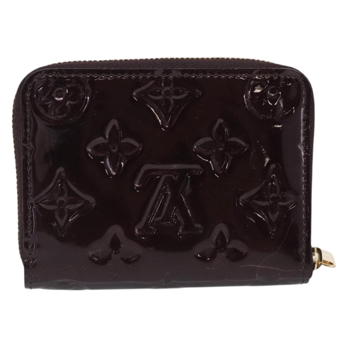 LOUIS VUITTON Monogram Vernis Zippy Coin Purse Rouge Favist M91534 Auth SK453A