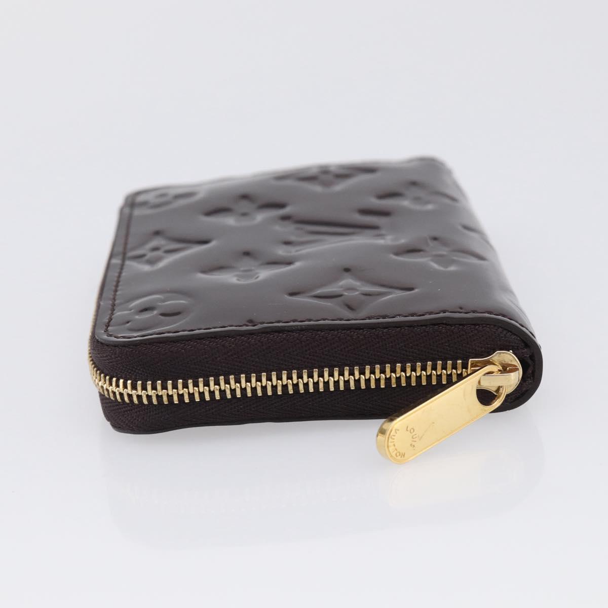 LOUIS VUITTON Monogram Vernis Zippy Coin Purse Rouge Favist M91534 Auth SK453A