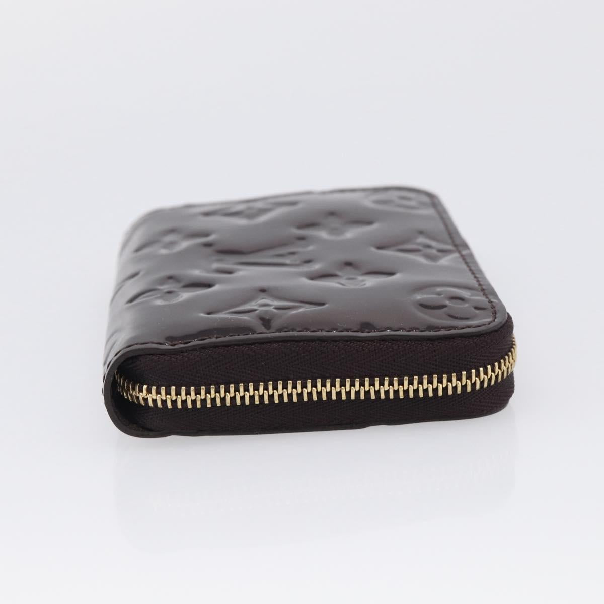 LOUIS VUITTON Monogram Vernis Zippy Coin Purse Rouge Favist M91534 Auth SK453A