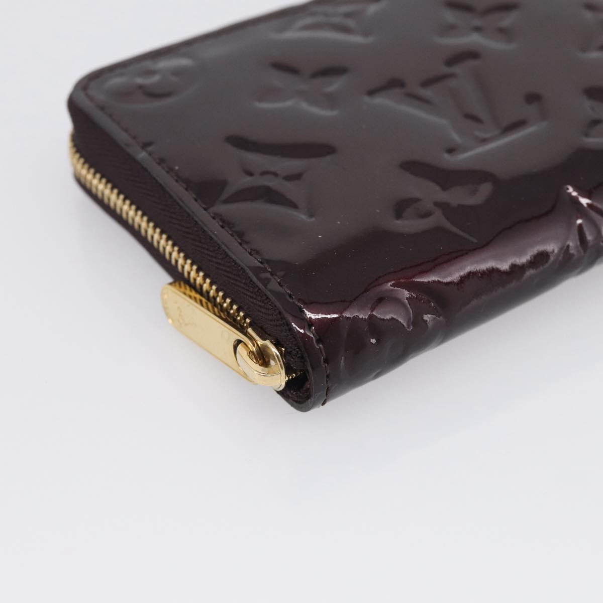 LOUIS VUITTON Monogram Vernis Zippy Coin Purse Rouge Favist M91534 Auth SK453A
