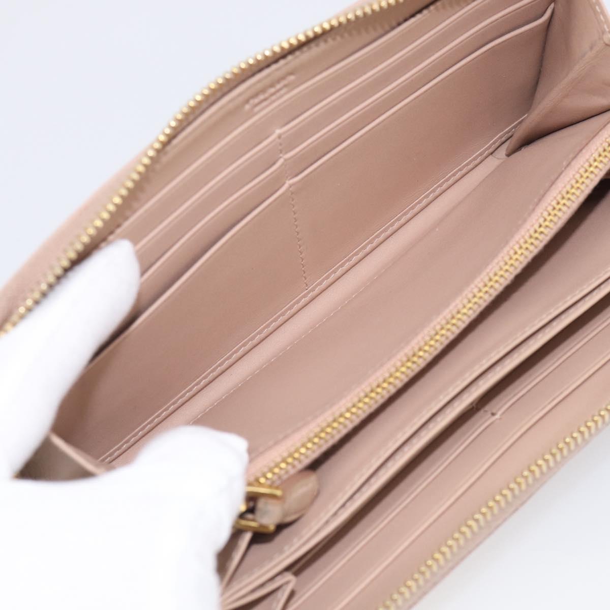 PRADA Long Wallet Safiano Leather Pink Gold Auth SK454