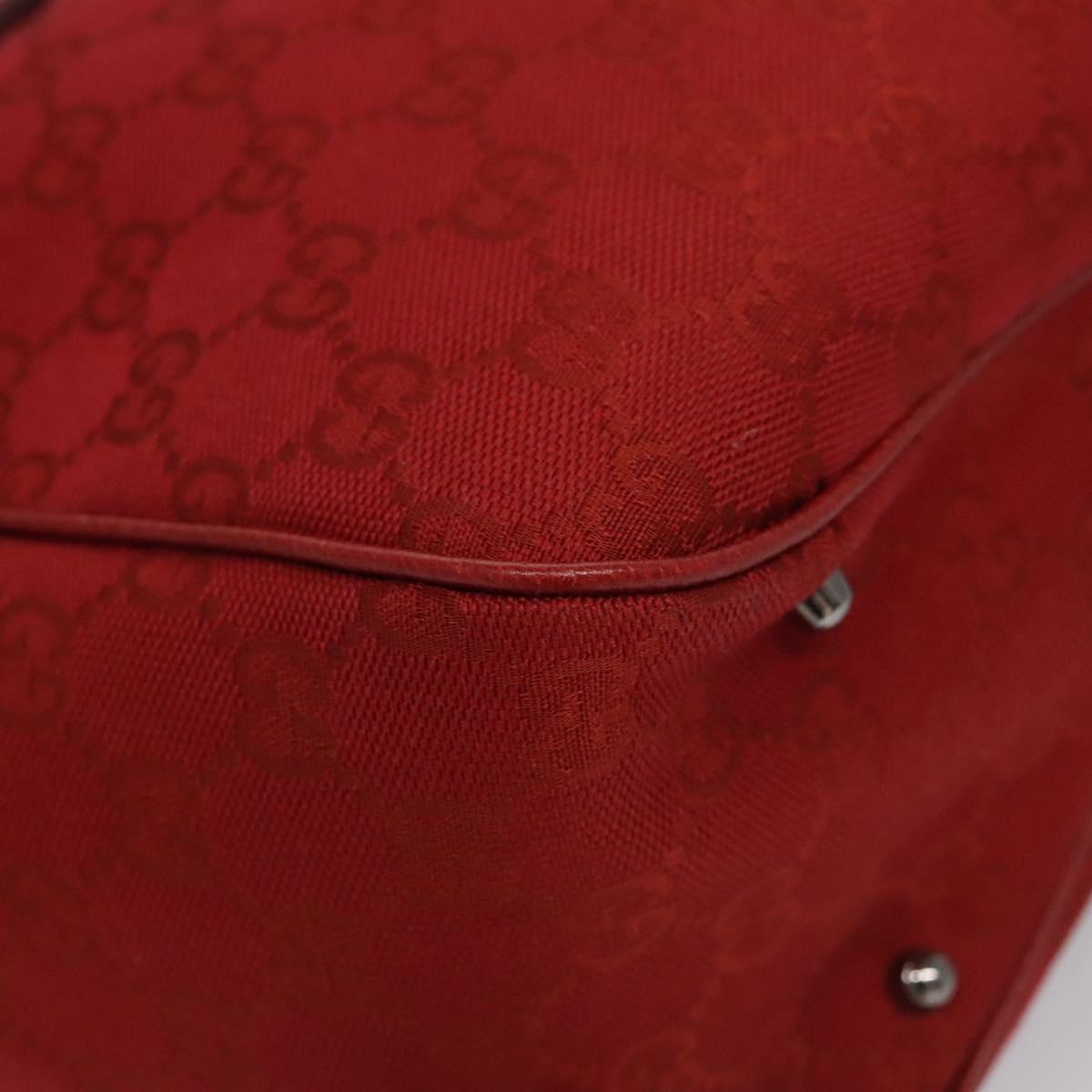GUCCI GG Canvas Tote Bag Red 113017 Auth SW001V