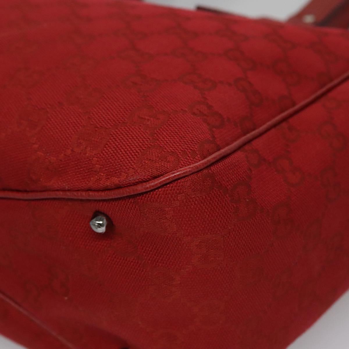 GUCCI GG Canvas Tote Bag Red 113017 Auth SW001V