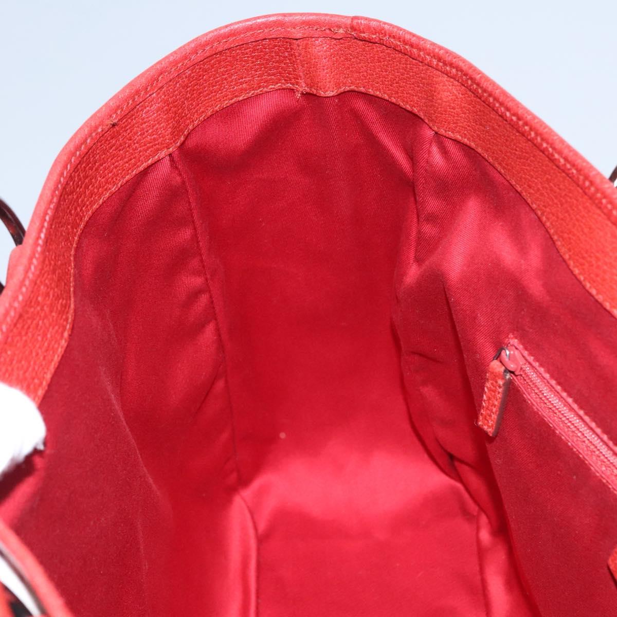 GUCCI GG Canvas Tote Bag Red 113017 Auth SW001V