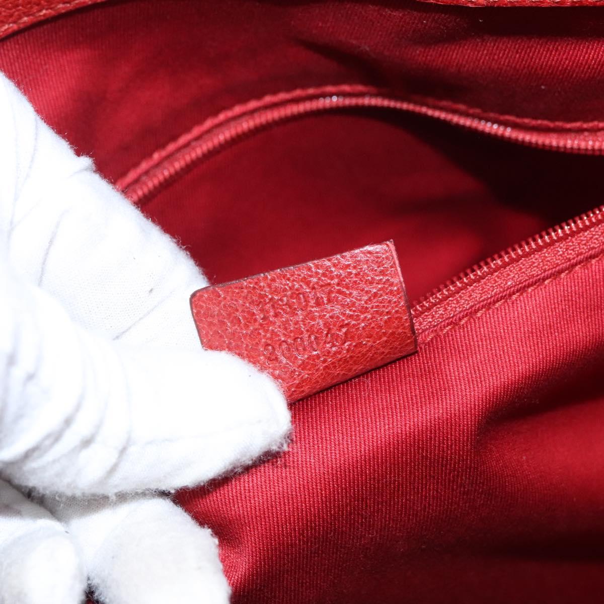 GUCCI GG Canvas Tote Bag Red 113017 Auth SW001V