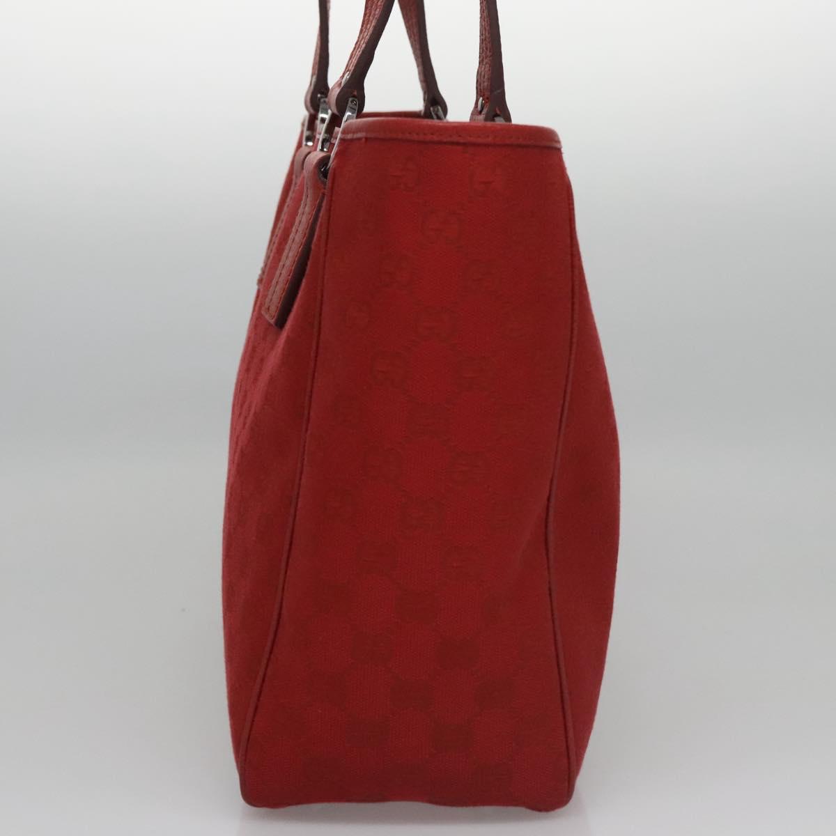 GUCCI GG Canvas Tote Bag Red 113017 Auth SW001V