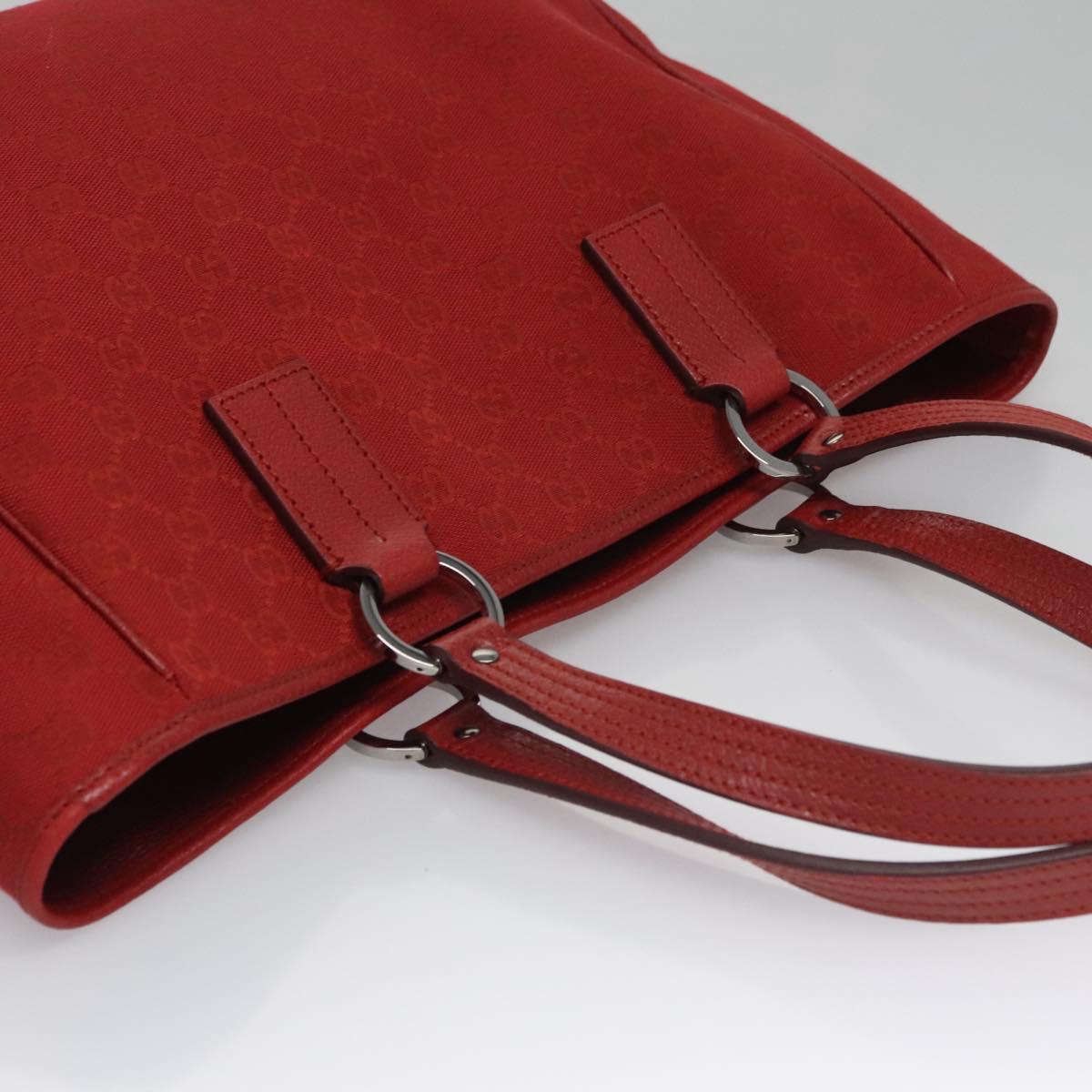 GUCCI GG Canvas Tote Bag Red 113017 Auth SW001V