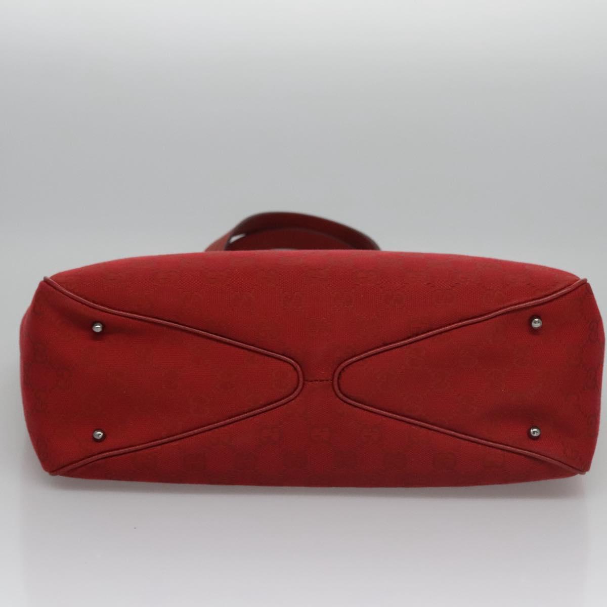 GUCCI GG Canvas Tote Bag Red 113017 Auth SW001V