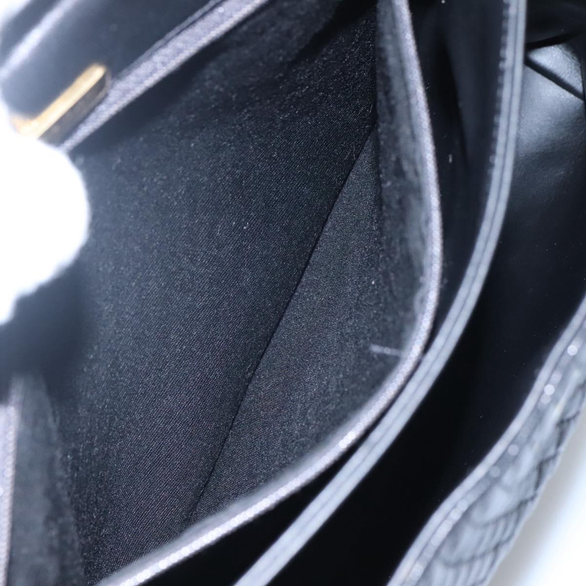 BALLY Quilted Hand Bag Leather Black Auth SW022