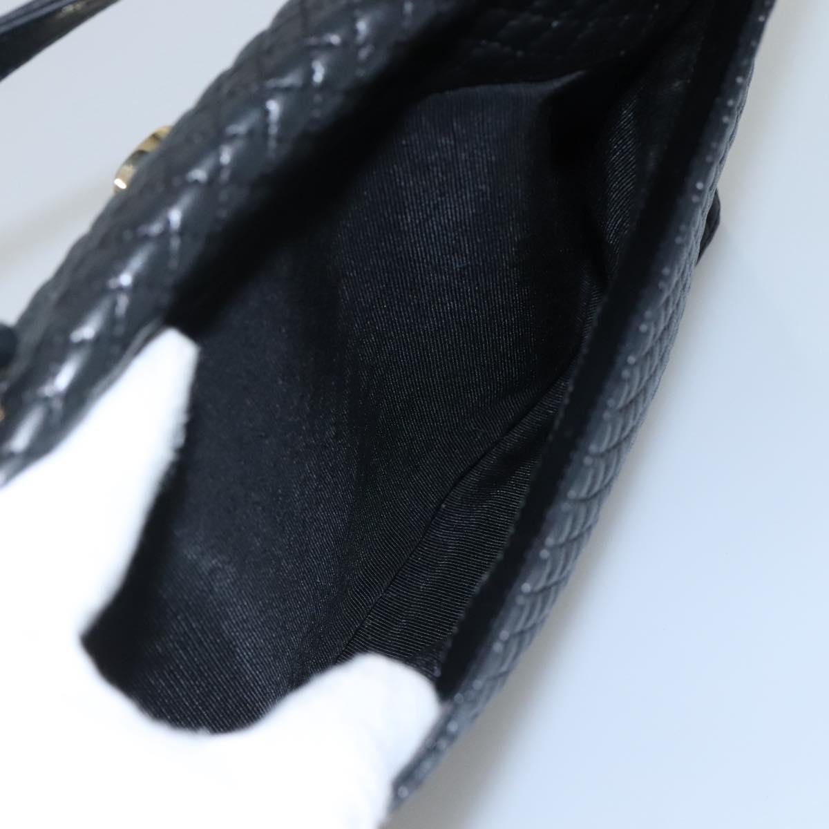 BALLY Quilted Hand Bag Leather Black Auth SW022