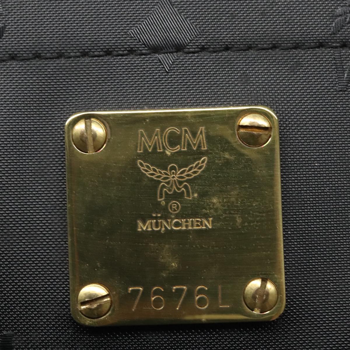 MCM Vicetos Logogram Shoulder Bag PVC Black Auth SW023