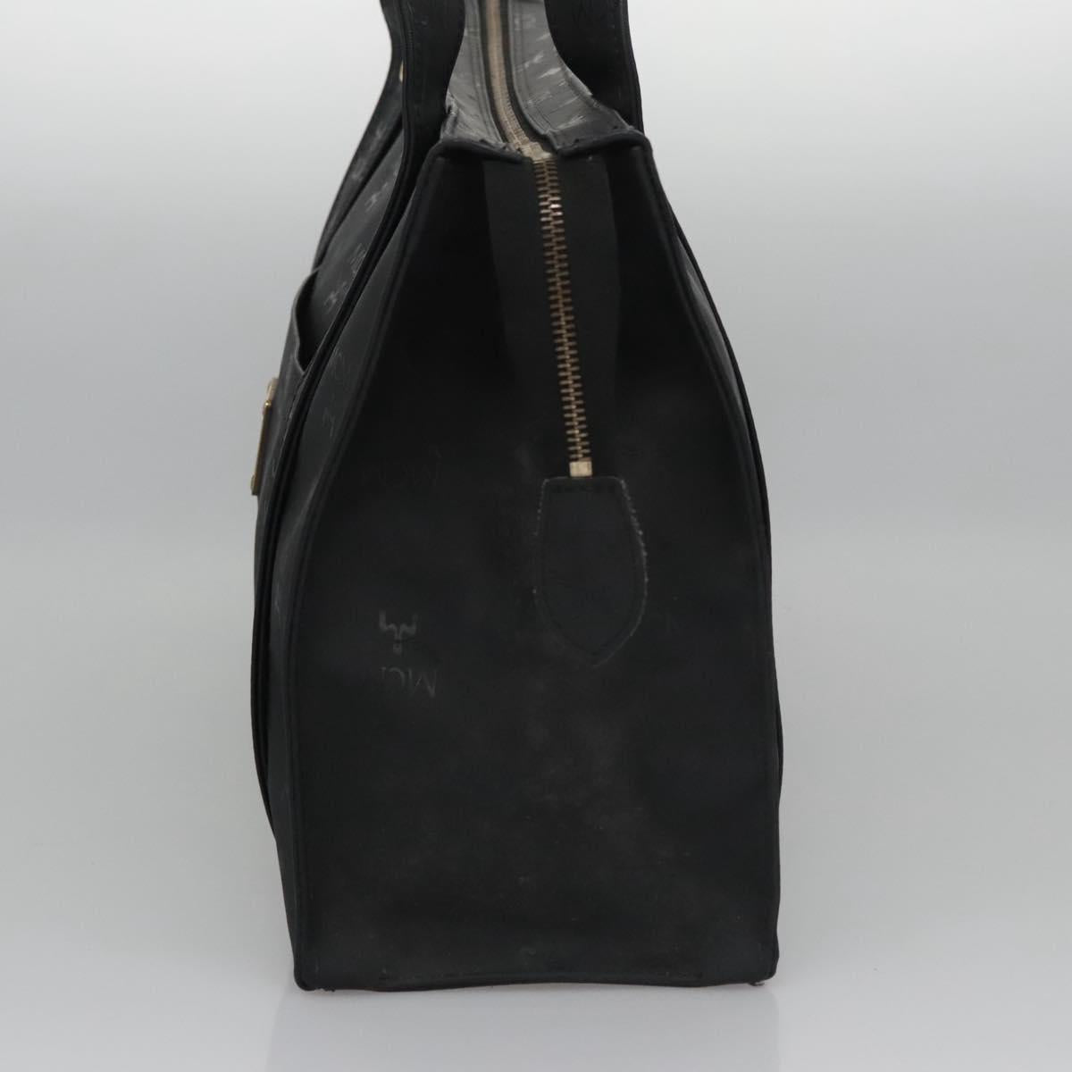 MCM Vicetos Logogram Shoulder Bag PVC Black Auth SW023