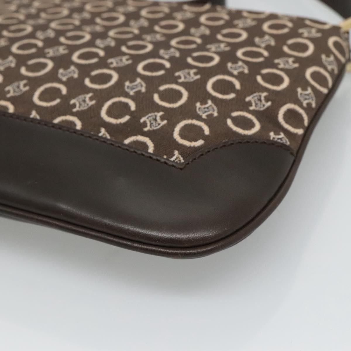 CELINE C Macadam Canvas Shoulder Bag Brown Auth SW036