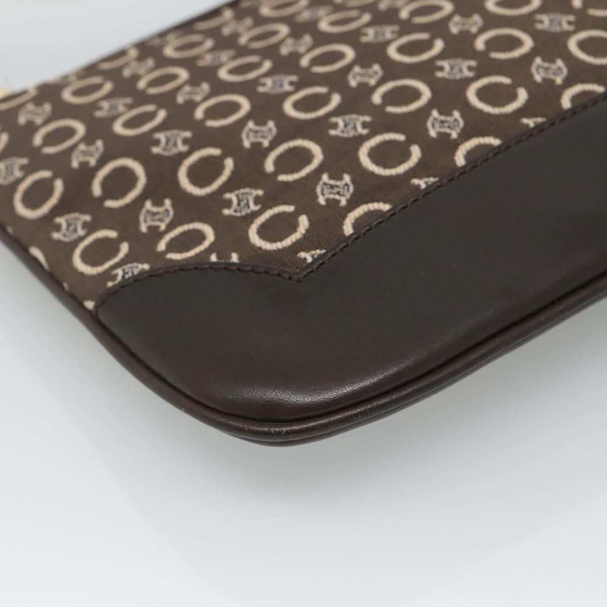 CELINE C Macadam Canvas Shoulder Bag Brown Auth SW036